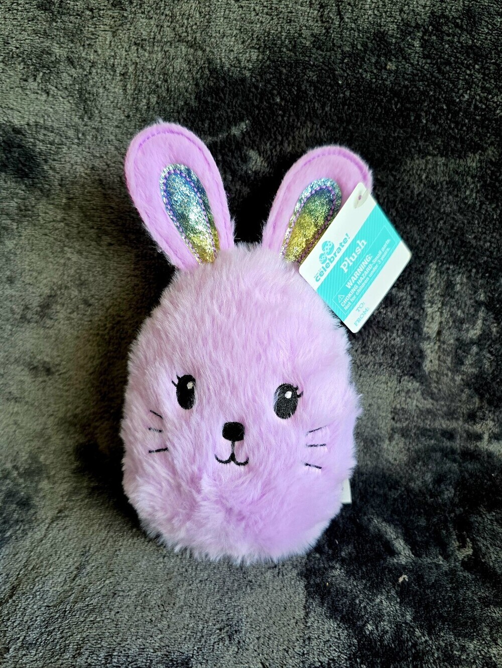 New Easter lilac Round Bunny head Plush 7" Stuffed Animal Way To Celebrate 2025